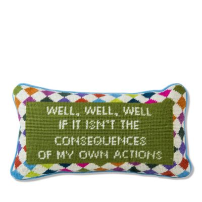 Well Well Well Needlepoint Decorative Pillow