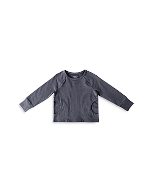 Shop Pehr Unisex Essentials Pocket Long Sleeve Top - Baby In Blue