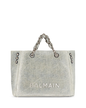 Balmain 1945 Soft Faded Denim Tote