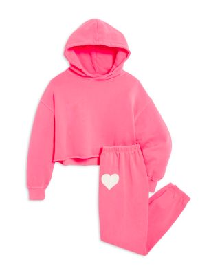 KatieJnyc - Girls' Shane Cropped Pullover Hoodie & Sweatpants Set - Big Kid