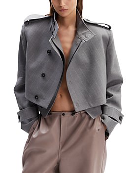 Norma Kamali Faux Leather Single Breasted Blazer, Jersey