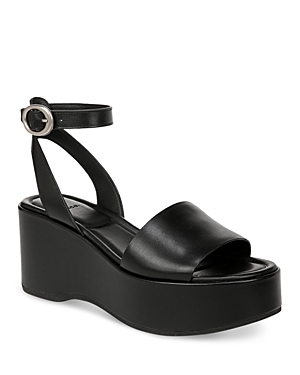 Shop Vince Women's Phillipa Leather Platform Ankle Strap Sandals In Black Leather