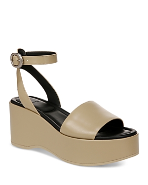 Vince Women's Phillipa Leather Platform Ankle Strap Sandals In Doe Beige Leather