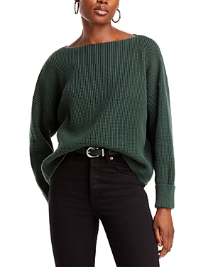 French Connection Waffle Knit Jumper In Laurel Green