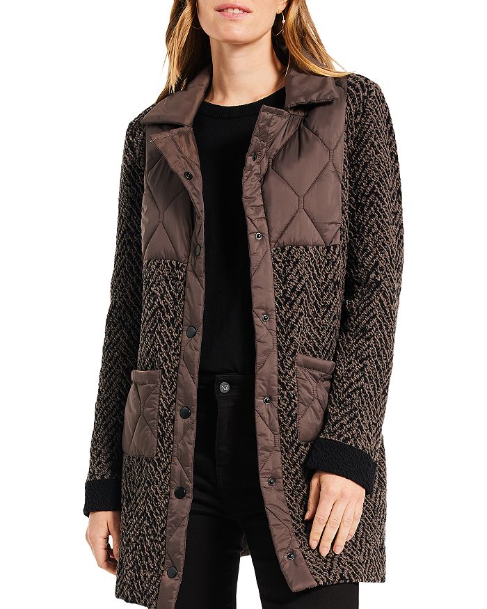 NIC+ZOE Quilted Mixed Media Coat Bloomingdale's