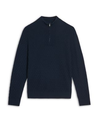 T Stitch Quarter Zip Pullover Sweater