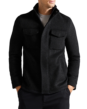 Ted Baker Mmo Knowl Funnel Neck Field Jacket In Charcoal