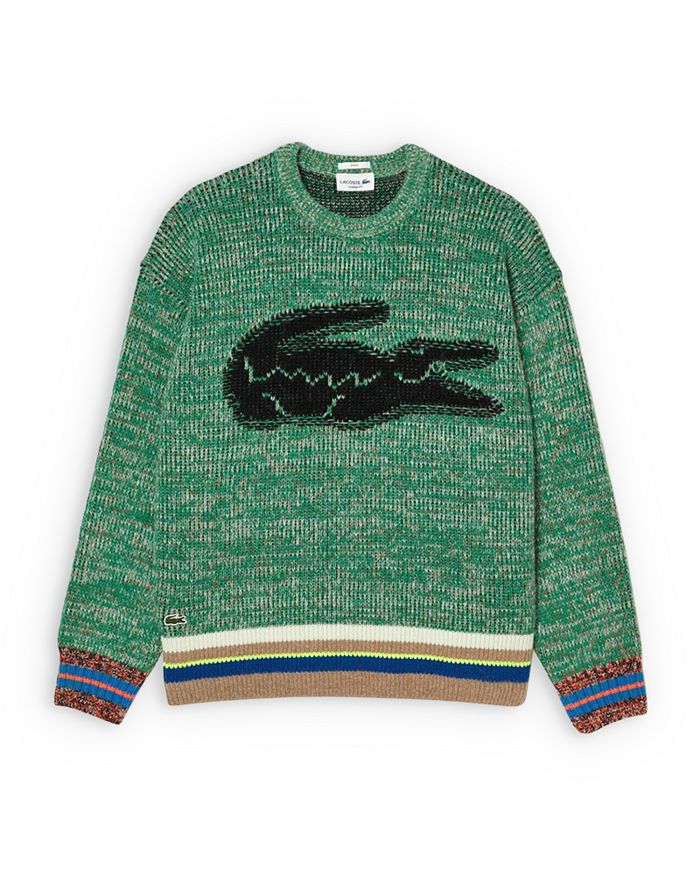 Lacoste Crewneck Marble Color Blocked Sweater Bloomingdale s