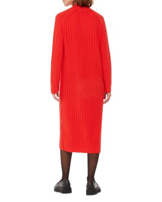 Ribbed Knit Midi Sweater Dress