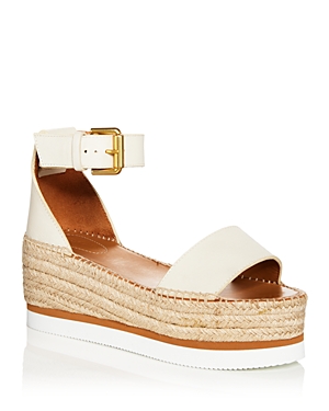 Shop See By Chloé See By Chloe Women's Glyn Ankle Strap Espadrille Platform Sandals In Natural