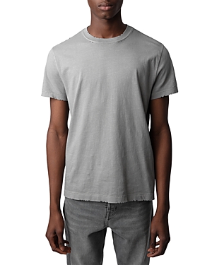 Zadig & Voltaire Unisex Jimmy Distressed Tee In Iron