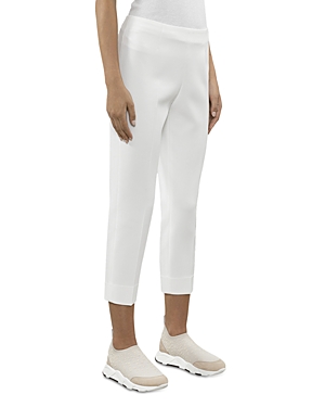 Peserico Canvas Cigarette Cropped Pants In Bright White