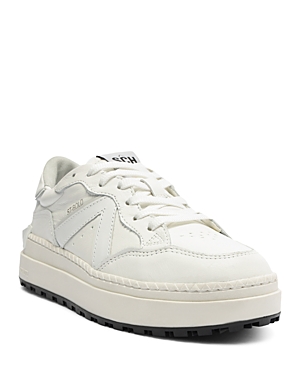 Shop Schutz Women's St Bold Almond Toe Platform Sneakers In White