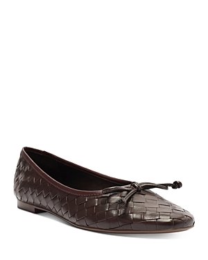 Schutz Arissa Dark Chocolate Woven Leather Ballet Flats In Dark Chocolate