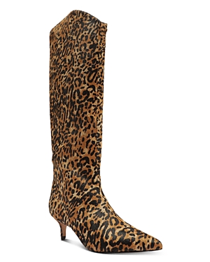 Schutz Women's Maryana Lo Pointed Toe Mid Heel Tall Boots