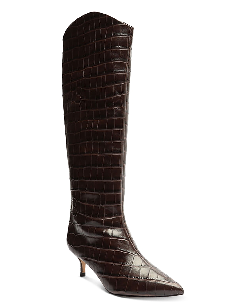 Schutz Women’s Maryana Lo Pointed Toe Mid Heel Tall Boots