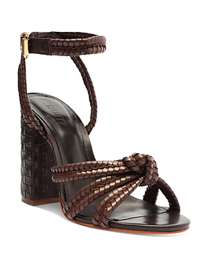 SCHUTZ WOMEN'S KATHLEEN ALMOND TOE WOVEN HIGH HEEL SANDALS