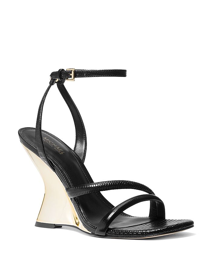 Michael Kors Women's Nadina Square Toe Wedge Heel Sandals | Bloomingdale's