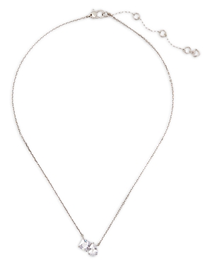 kate spade new york Showtime Cubic Zirconia Two Stone Pendant Necklace, 16-19