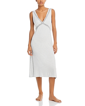 V Neck Lace Trim Nightgown