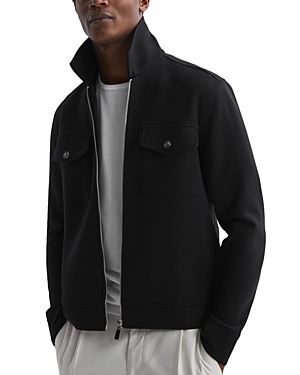 Shop Reiss Medina Slim Fit Interlock Zip Front Jacket In Navy