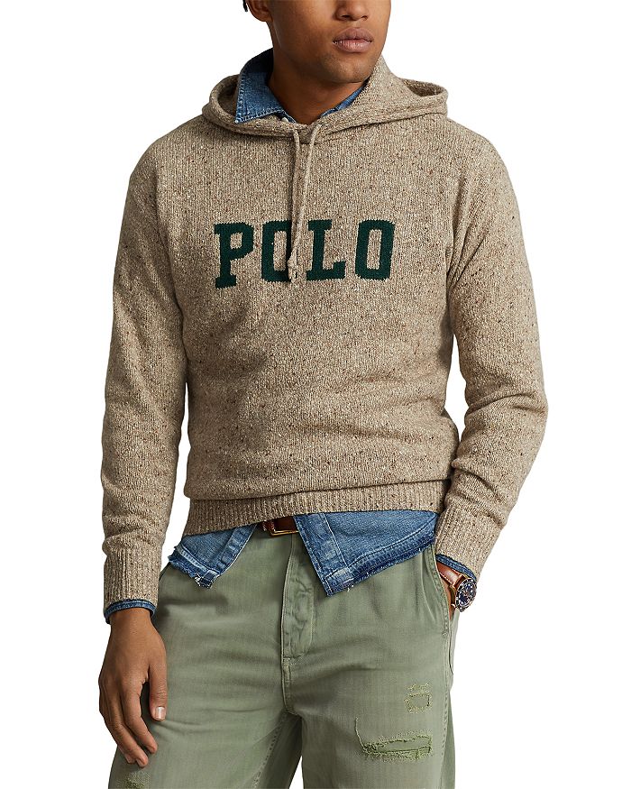 Polo Ralph Lauren Intarsia Knit Hooded Logo Sweater | Bloomingdale's