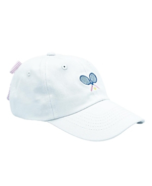 Bits & Bows Girls' Tennis Bow Baseball Hat In White - Little Kid