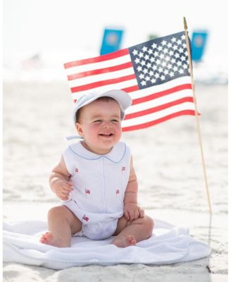 Boys' Baseball Hat in Blue Seersucker - Baby