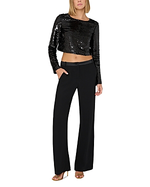 Milly Shailyn Sequin Top In Black