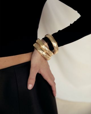 Golden Hour Stretch Bracelets in 18K Gold Plated or Rhodium Plated, Set of 3 