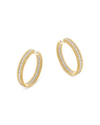 Harakh Diamond Baguette & Round Inside Out Hoop Earrings in 18K Yellow Gold, 1.0 ct. t. w.