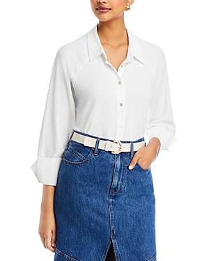 Status By Chenault Raglan Sleeve Blouse In White