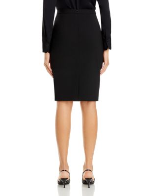 Wool Stretch Pencil Skirt