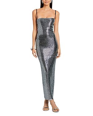 Retroféte Kyree Crystal-embellished Cotton And Cashmere-blend Maxi Dress In Black