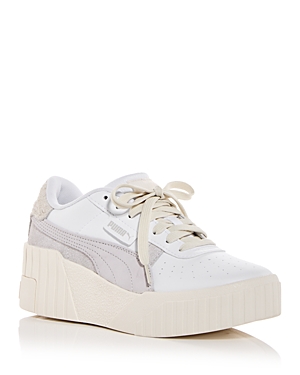 Shop Puma Women's Cali Dream Thrifted Platform Wedge Sneakers In White