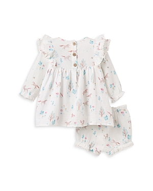 Elegant Baby Girls' Pony Print Muslin Dress & Bloomer Set - Baby