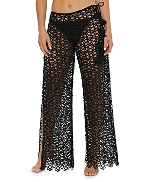 Shop Trina Turk Chateau Lace Up Pants In Black