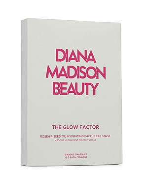 Diana Madison Beauty The Glow Factor Rosehip Seed Oil Hydrating Face Sheet Mask, Pack of 5 ($50 valu