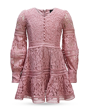 Shop Bardot Junior Girls' Venice Lace Mini Dress - Little Kid, Big Kid In Dusty Pink