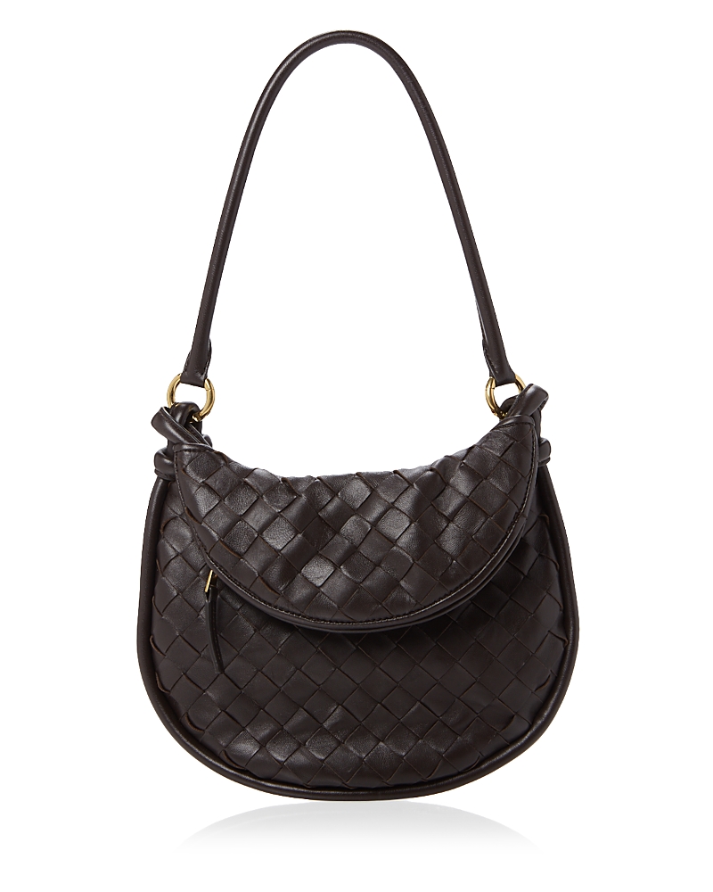 Bottega Veneta Brown Small Gemelli Shoulder Bag In 2190-fondant-m Brass