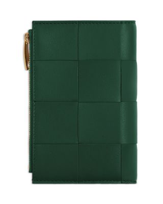 折りたたみ財布 BOTTEGA VENETA CASSETTE MEDIUM BI-FOLD ZIP WALLET Bottega Veneta Medium Cassette Leather Bifold Zip Wallet