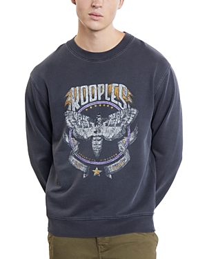 The Kooples Long Sleeve Graphic Sweatshirt In Carbone