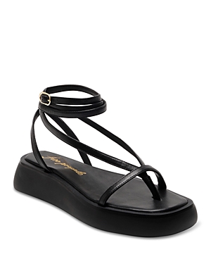 Shop Free People Women's Winnie Ankle Strap Platform Sandals In Black