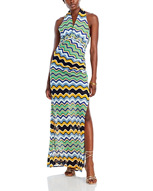 Shop Ramy Brook Alia Wavy Stripe Dress In Multicolor Wave Knit