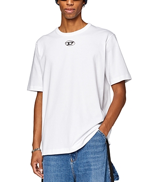 Shop Diesel T-just-od Cotton Jersey Logo Graphic Tee In White