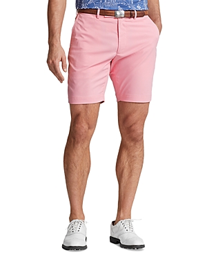 Shop Polo Ralph Lauren Ralph Lauren Rlx Stretch Twill Tailored Fit 9 Performance Shorts In Pink Flamingo