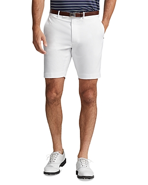 Shop Polo Ralph Lauren Rlx Stretch Twill Tailored Fit 9" Performance Shorts In White