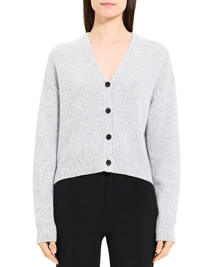 Theory Cropped Long Sleeve Cardigan | Bloomingdale's