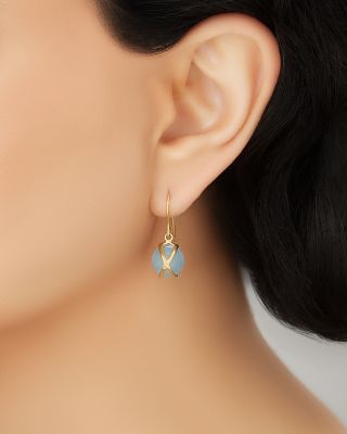 18K Yellow Gold Prisma Aquamarine Crossover Drop Earrings