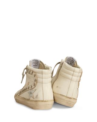 Women's Slide Studded Leather High Top Sneakers